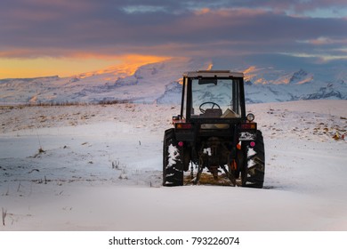 Tractor machine in Iceland