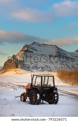 Tractor machine in Iceland