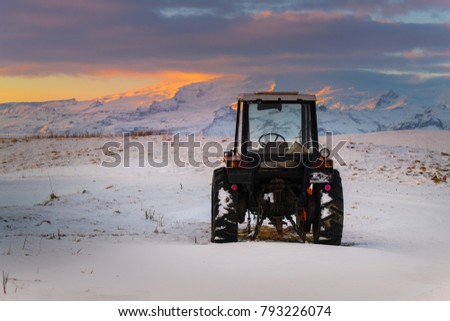 Tractor machine in Iceland