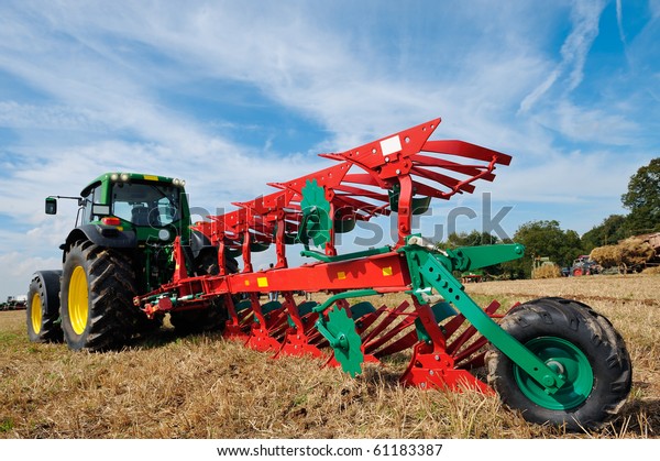 Tractor Modern Farm Equipment Field Stock Photo (Edit Now) 61183387