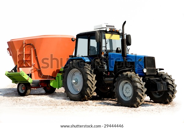 Tractor on a white
background