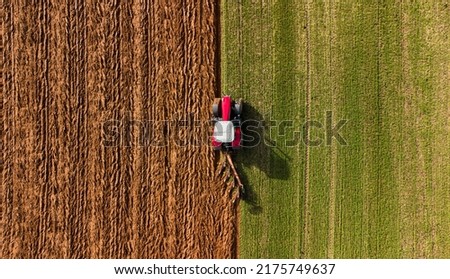 Similar – Image, Stock Photo Combine machine harvesting agriculture wheat field