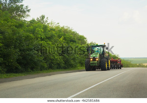tractor. special equipment\
on the road