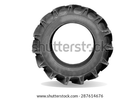 tractor tires on white background