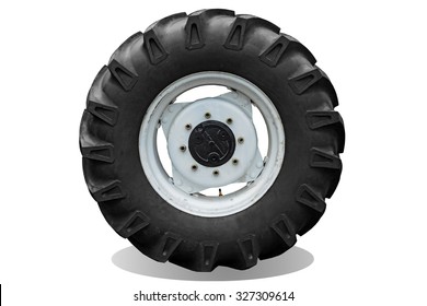 Tractor Wheel On White Background