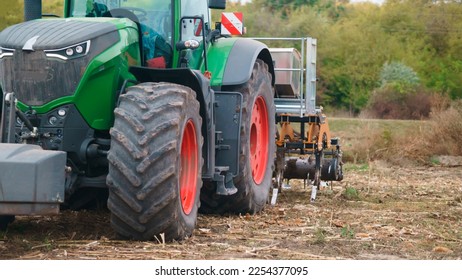 Tractor working in the field