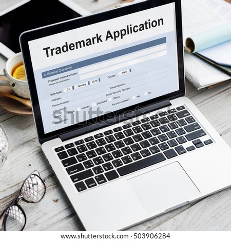 Trademark Application Document Form Concept