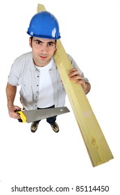 Tradesman Holding Planks Wood Stock Photo 85114450 | Shutterstock