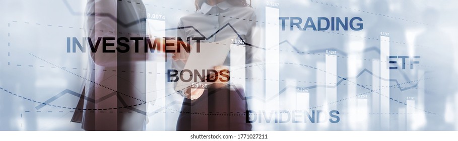 Trading Bonds Dividends ETF Concept. Background for presentation.