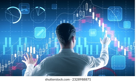 A trading chart displaying candlestick patterns for stock market analysis. The chart shows price movements over a specific time period, with green and red candlesticks representing bullish and bearish