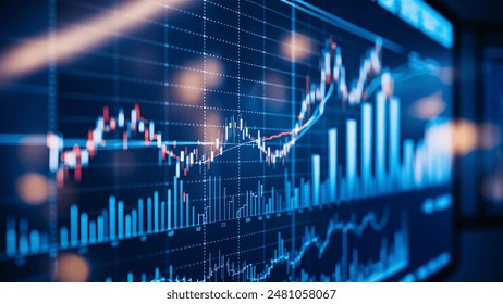 Trading investment charts. investment finance concept.
