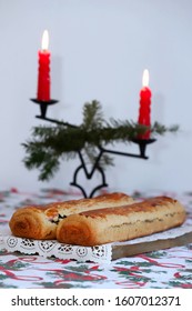 Tradition Hungarian Christmas Cake Name Is Beigli Or Bejgli. My Mother's Beautiful Christmas Cake By Her Own Hands