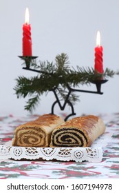 Tradition Hungarian Christmas Cake Name Is Beigli Or Bejgli. My Mother's Beautiful Christmas Cake By Her Own Hands