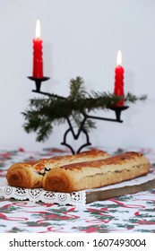 Tradition Hungarian Christmas Cake Name Is Beigli Or Bejgli. My Mother's Beautiful Christmas Cake By Her Own Hands