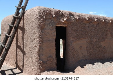 Traditional Adobe Home From The Kuaua Pueblo In New Mexico.