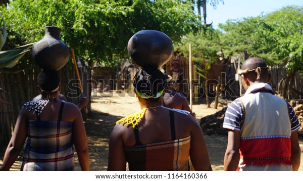 A\
traditional African Tribes Zulu people, South\
Africa