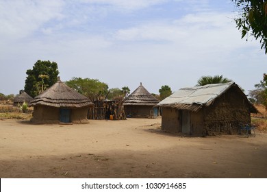 Traditional African Village In South Sudan.