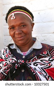 Traditional African Woman With Beads And Traditional Clothing