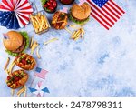 Traditional American food for celebrating July 4 Independence Day