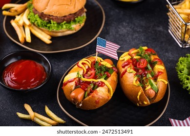 Traditional American food for celebrating July 4 Independence Day - Powered by Shutterstock