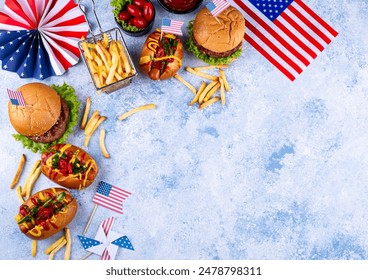 Traditional American food for celebrating July 4 Independence Day - Powered by Shutterstock