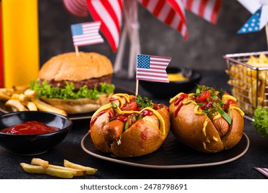 Traditional American food for celebrating July 4 Independence Day - Powered by Shutterstock