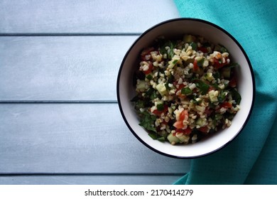 Traditional Arab Tabouleh Salad In A Bowl.