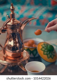 A Traditional Arabic Coffee And Sweet