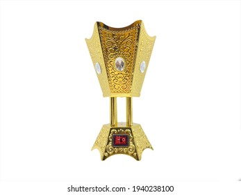 Traditional Arabic Oud Burner Or Incense Perfume Burner Isolated On White Background