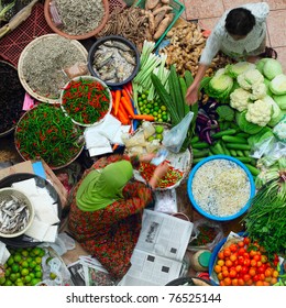 Traditional Asian Market. Malaysia Pasar Siti Khadijah