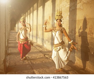 Traditional Aspara Dancers Cambodia Concept