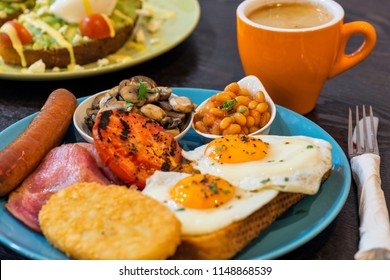 Traditional Australian Breakfast Eggs Bacon Sausage Stock Photo ...