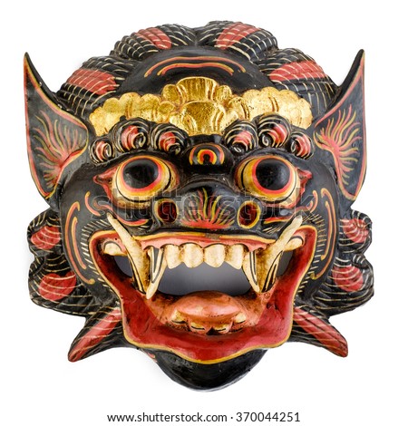 Traditional Balinese mask isolated on white