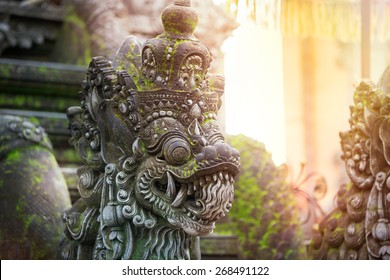 Traditional Balinese stone sculpture art and culture at Bali,  Indonesia