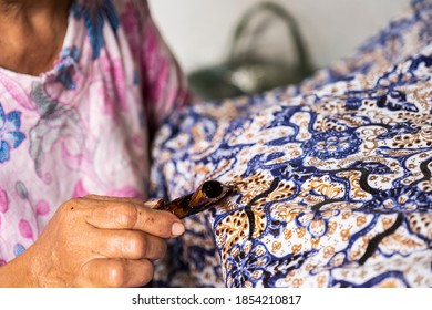 Traditional Batik Lasem called 3 Countries, representing Rembang region, Surakarta region and Pekalongan region. - Shutterstock ID 1854210817