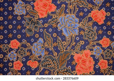Traditional Batik Sarong Pattern Background                               