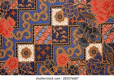 Traditional Batik Sarong Pattern Background                               