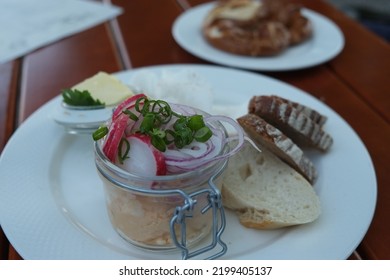 Traditional Bavarian Dish In The Beer Garden Of The Andechs Monastery