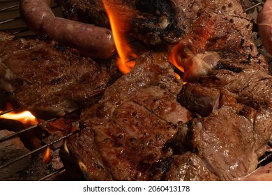 Traditional Bbq From Argentina, Colombia, Uruguay, Paraguay, Brazil, Nicaragua, And Other Countries Of South America Called 