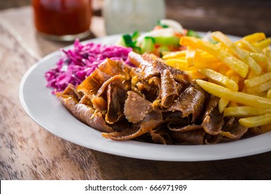 traditional beef kebab served on plate