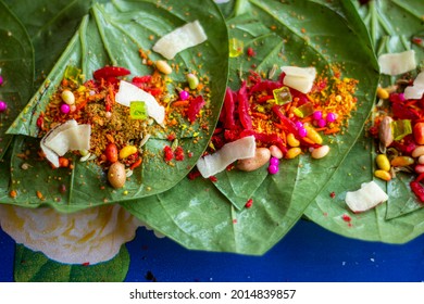 Traditional Benaroshi Paan of Bangladesh and different types of yummy spices