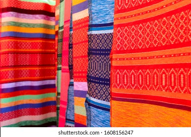 Traditional Berber Carpets Sold On Market Of Marrakech, Morroco