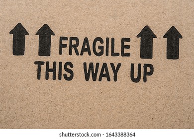 Traditional Black FRAGILE THIS WAY UP Cardboard Box Stamp.