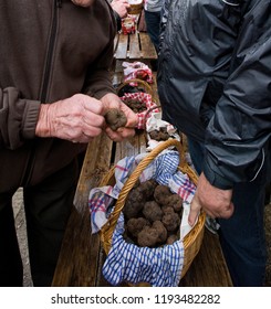 Traditional Black Truffle Market Of Lalbenque In Périgord, France