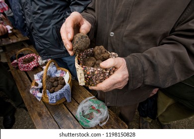 Traditional Black Truffle Market In Lalbenque, France