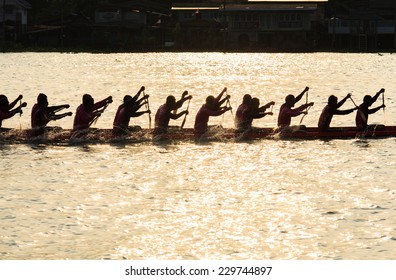 Traditional Boat Race In The South Of Thailand