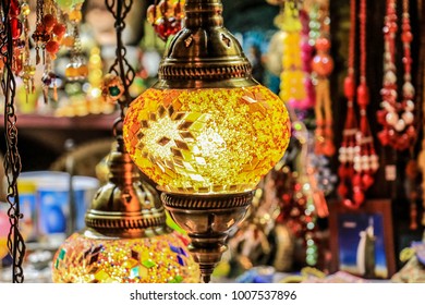 Traditional Bright Decorative Hanging Turkish Lights Stock Photo ...