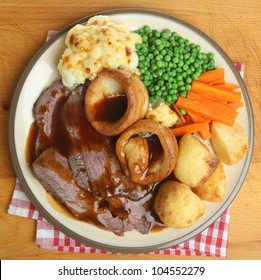 Traditional British Sunday Roast Beef Dinner