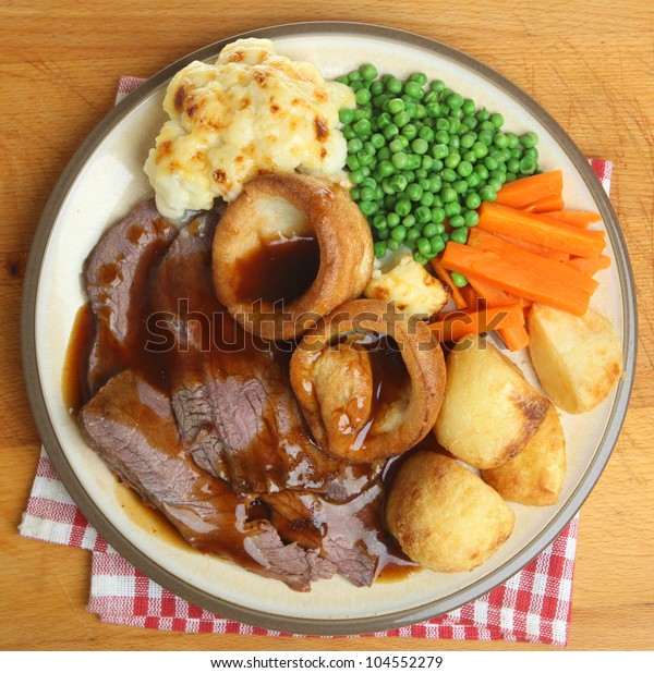 Traditional British Sunday Roast Beef Dinner Stock Photo (Edit Now ...