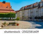 Traditional buildings at Residenzplatz in German town Eichstätt.